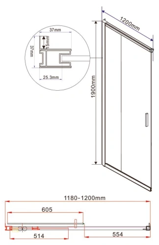 Душевой уголок Vincea Garda VSS-1G1212CGB
