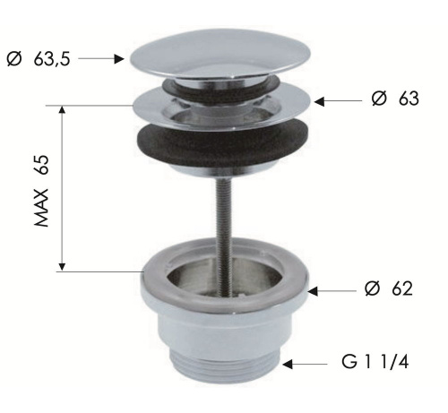 Донный клапан универсальный 1”1/4 Daniel A735RDP