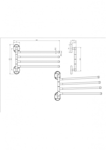 Полотенцедержатель поворотный CeramaLux Caps 88114-4