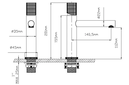 Смеситель для раковины Vincea Groove VBF-4G1GM