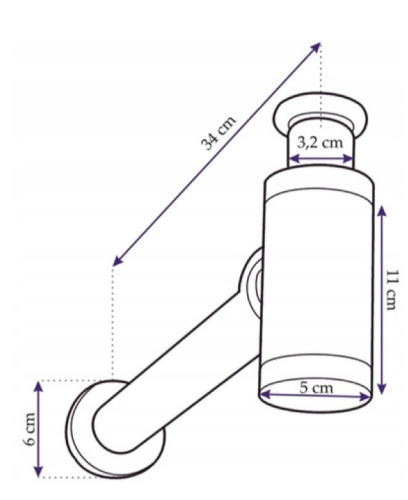 Сифон с донным клапаном универсальным Rea Black A5215