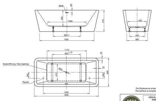 Ванна акриловая Knief Mood 0100-285
