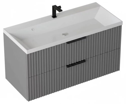 Тумба подвесная Vela Волна 80П под Classica (серый мат) черный хекси TU2174