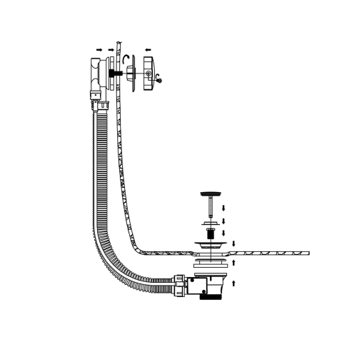 Сифон с переливом для ванны Oliveeka OL-104-BGM, матовый оружейный металл