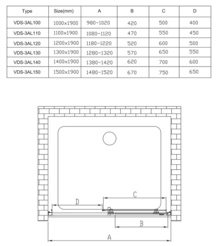 Душевая дверь Vincea Alpha VDS-3AL100CL
