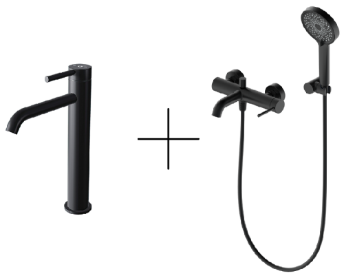 Душевая система для ванны со смесителем Oliveeka OL-639017+88239017-MB
