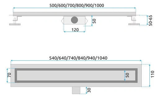Душевой трап Rea Neox 500 chrome matt G2500