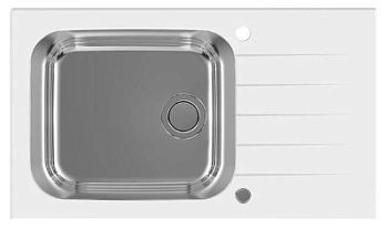 Мойка для кухни Alveus GLASSIX UP 40 RAL9005-90 (белый цвет) 860x500 1123644