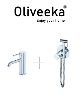 Гигиенический душ с термостатом со смесителем Oliveeka OL-829909+88139017-MB, черный матовый