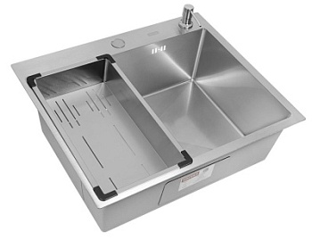 Комплект Arfeka Eco AR мойка 600*500, коландер G, дозатор satin decor volcanic