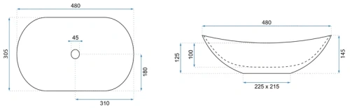 Умывальник Rea Royal Mini Aiax Shiny U5063